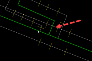 Przykład schematu z bardzo krótkim segmentem na odejściu trójnika